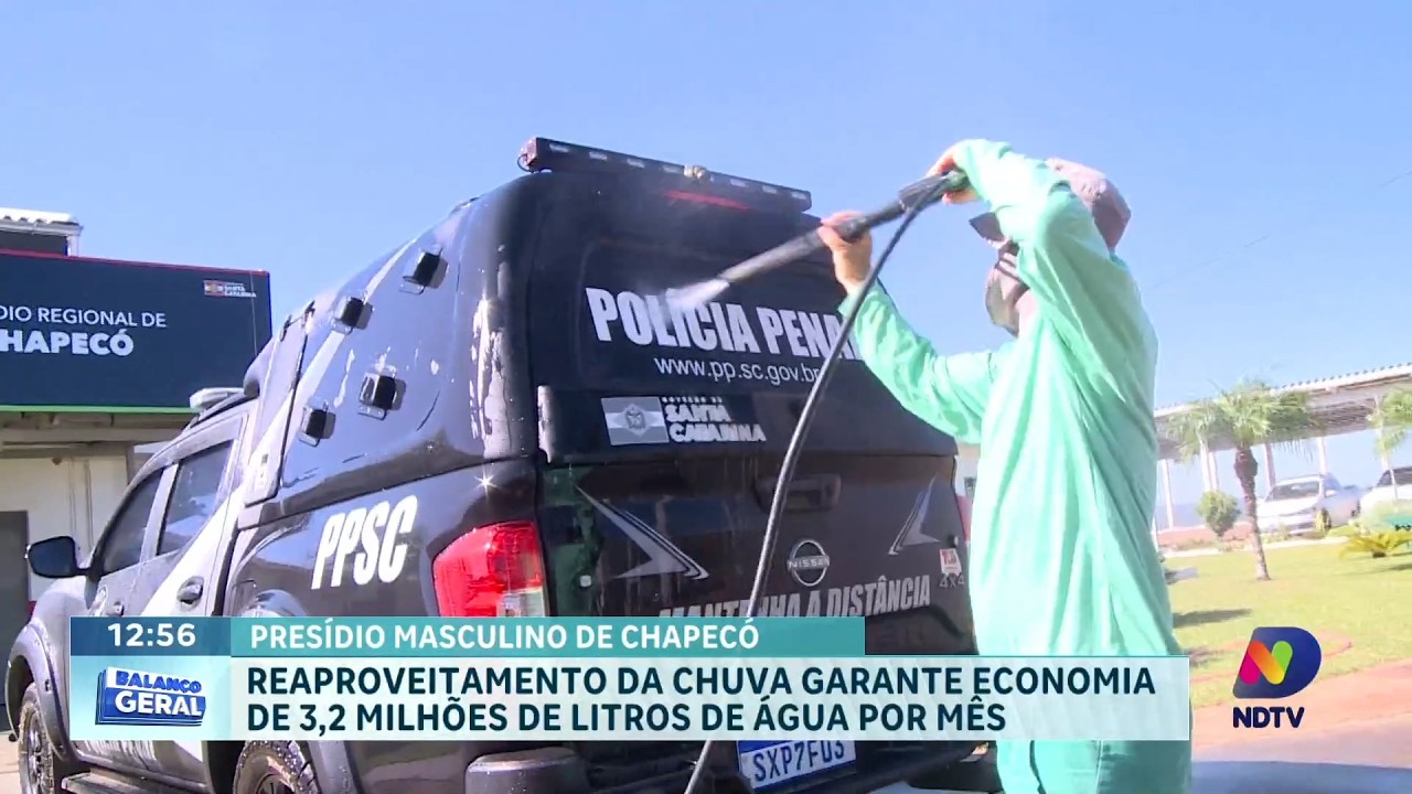 Projeto sustentável reaproveita água da chuva no presídio de Chapecó
