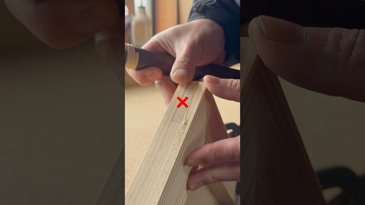 Tips for a Hand-Cut Spline Miter Joint. #shorts