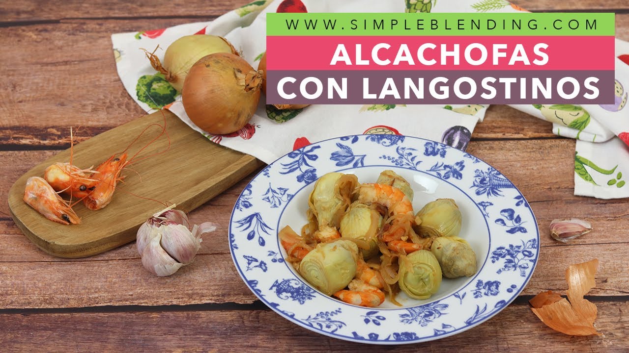 RECETA RÁPIDA DE ALCACHOFAS SALTEADAS CON LANGOSTINOS | Receta fácil de alcachofas en conserva