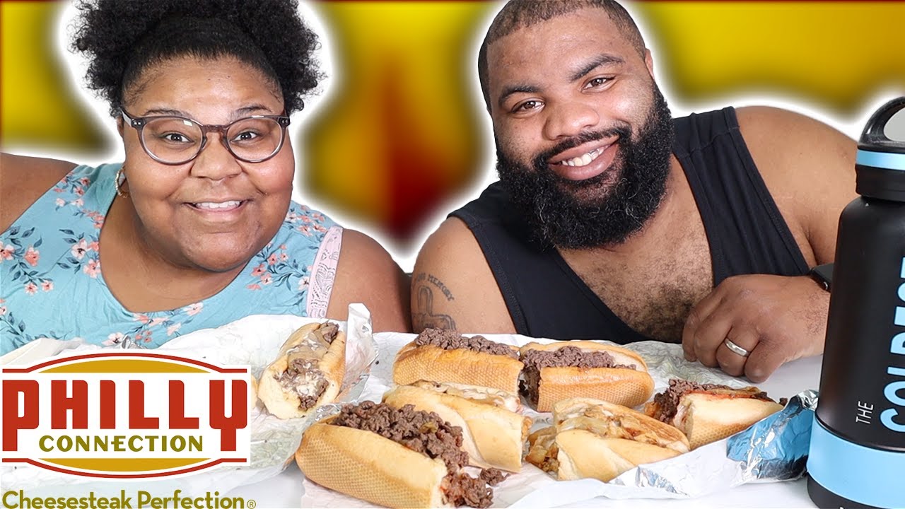 PHILLY CONNECTION CHEESY PHILLY CHEESE STEAK MUKBANG| how to make philly cheese steak| pr gang