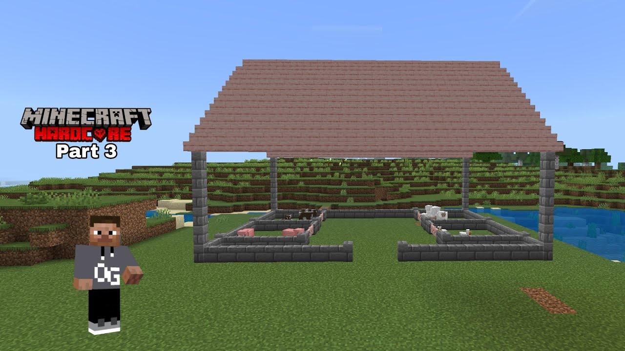 I Made A Cute Animal Barn In Minecraft Hardcore Part 3 😰