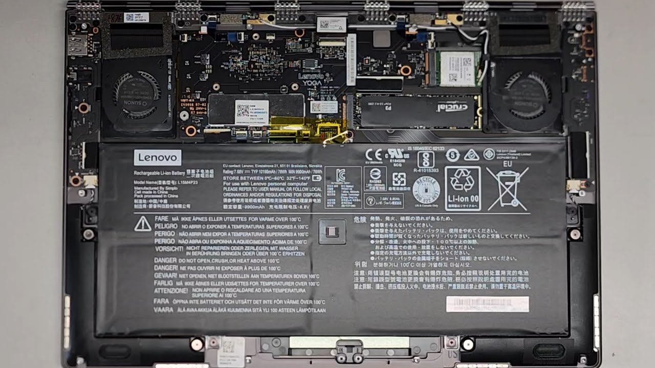 Lenovo Yoga 910-13ikb Disassembly *No RAM* SSD Hard Drive Upgrade Battery Replacement Repair