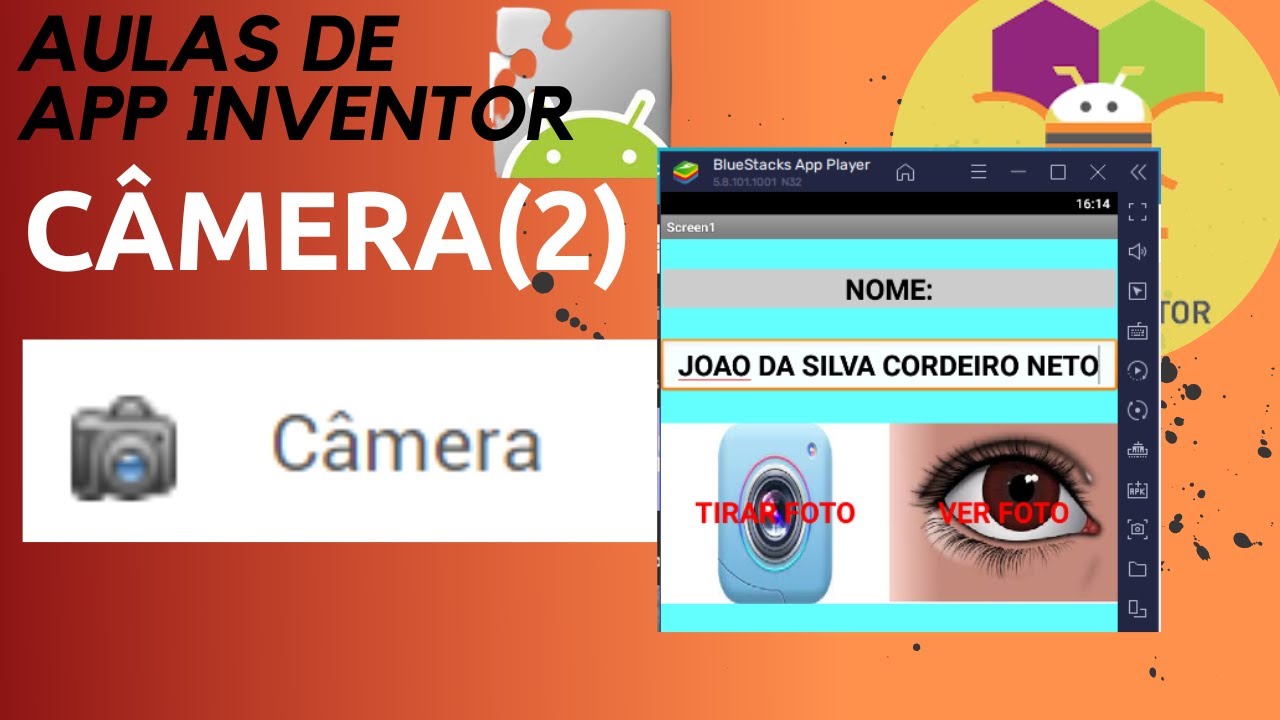 AULAS DE APP INVENTOR - AULA 29 - Câmera - Aplicativo para tirar fotos armazenar suas foto.