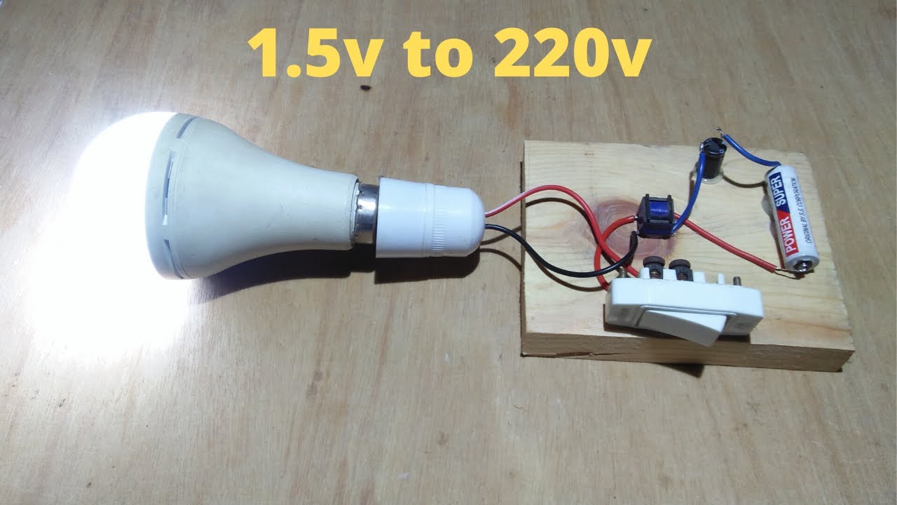 inverter 1.5v to 220v how to make inverter made to easy simple circuit new idea
