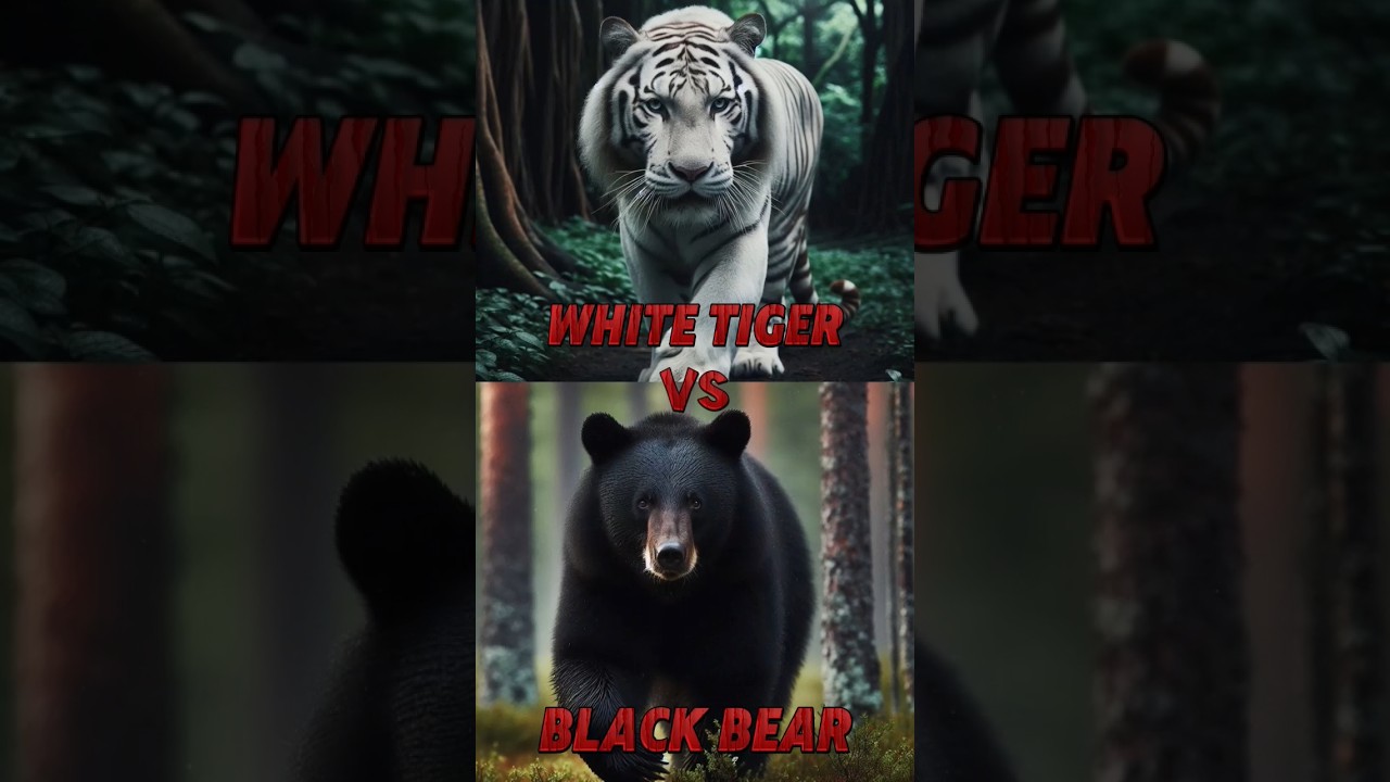 White Tiger vs Black Bear.(Black Panther, Gorilla, Black Bison,....)