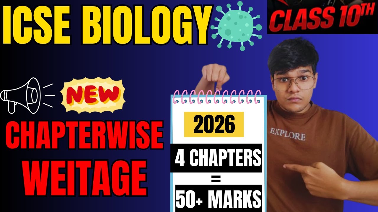 ICSE 2026 Biology Paper Blueprint | Chapterwise Marks Distribution Class 10