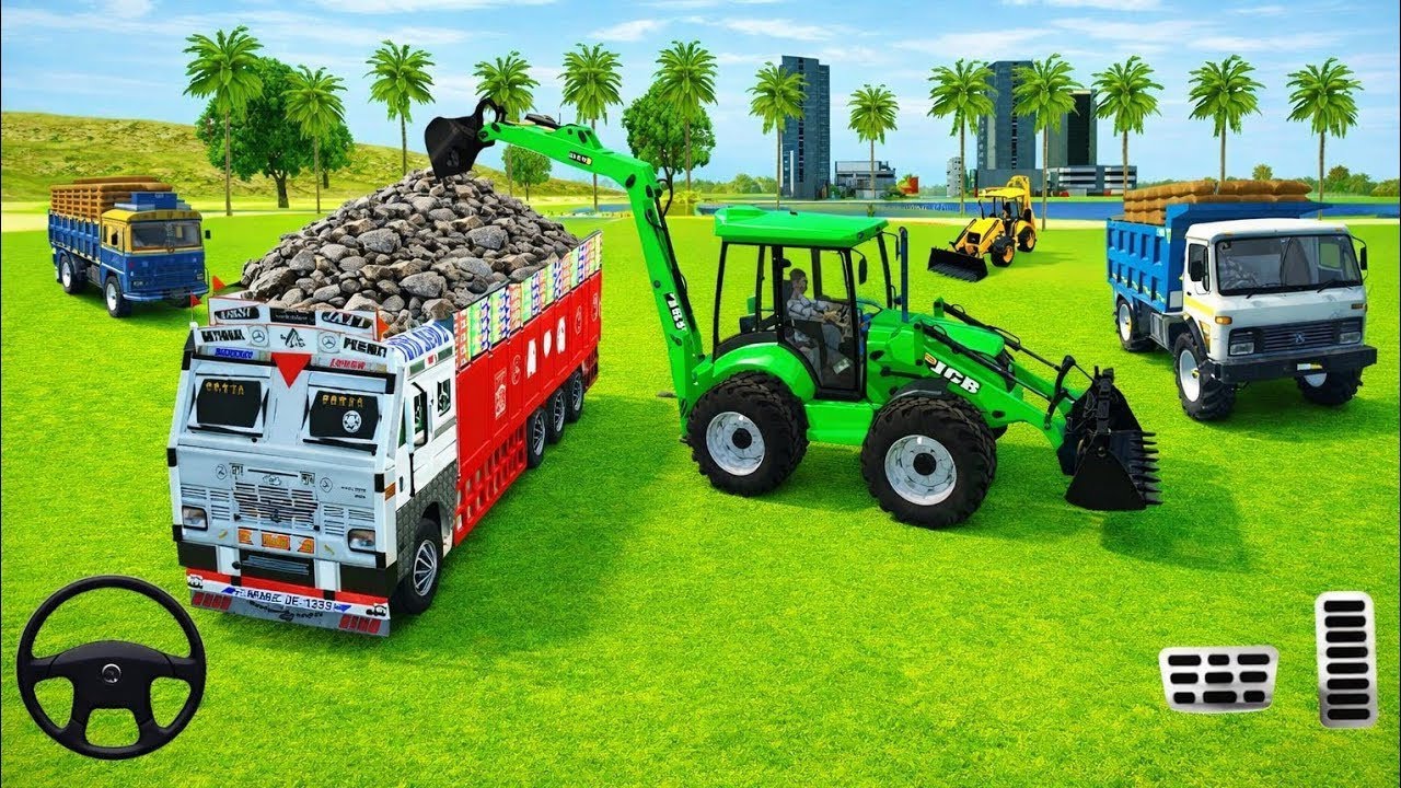 Indian Truck And JCB Gadi Game 🔥| Truck Load Bori | Indian vehicles game 3d |#truckgame #jcb #games 