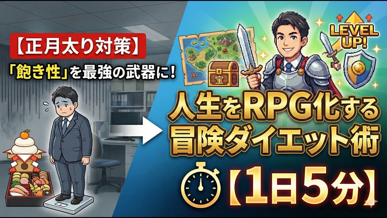 【正月太り対策】「飽き性」を最強の武器に！人生をRPG化する【1日5分】の冒険ダイエット術