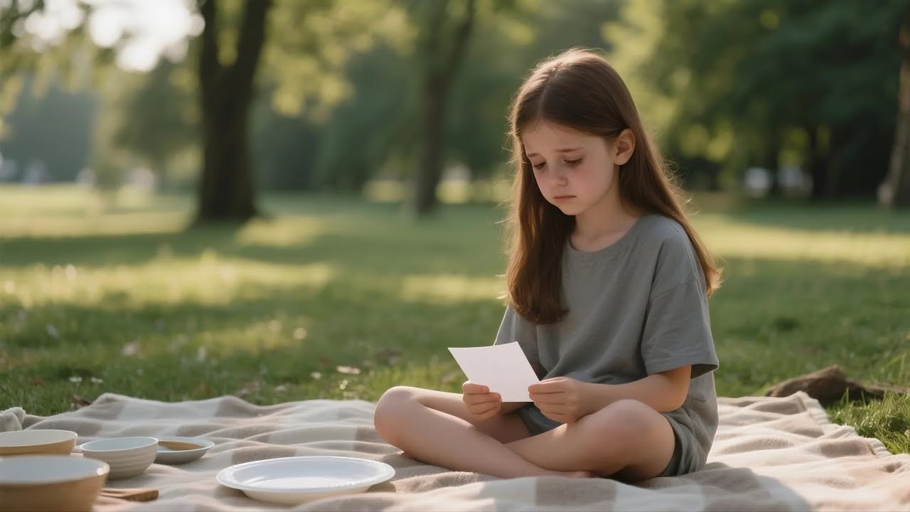 POOR GIRL PRETENDS TO PICNIC WITH EMPTY PLATES — BILLIONAIRE READS HER LETTER AND BREAKS DOWN