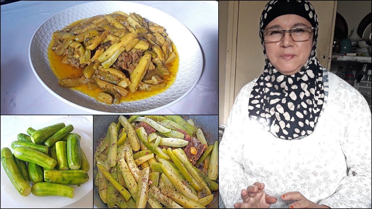 الأكلة المفضلة اللحم بالقرعة الخضرة و الزعتر طياب زماااان من يد الحاجة فاطمة