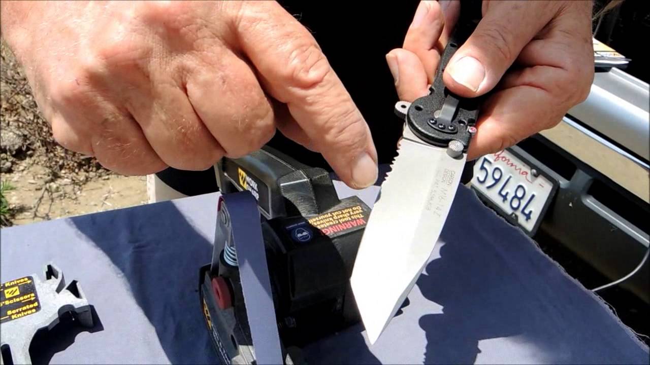 Sharpening a Single-Bevel, Partially Serrated Tanto Knife with the Work Sharp Knife Sharpener