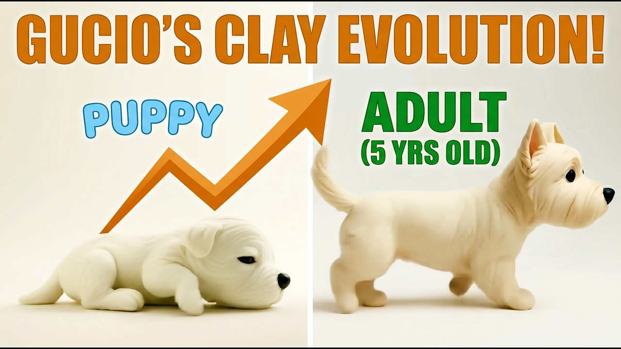 From Puppy to Adult: The Clay Evolution of My Dog Gucio