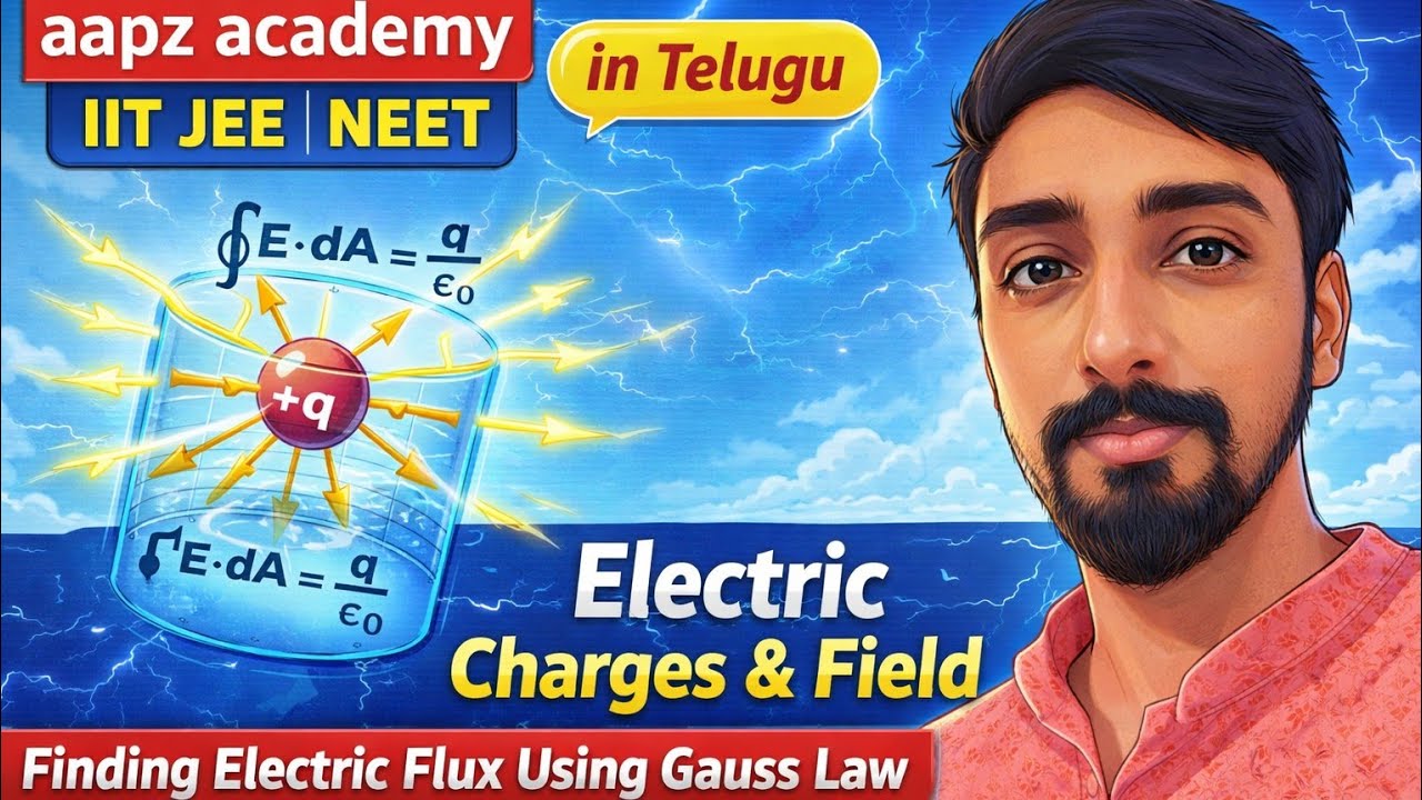 Electric charges and fields 19|| Gauss law|| JEE/NEET IIT in telugu 
