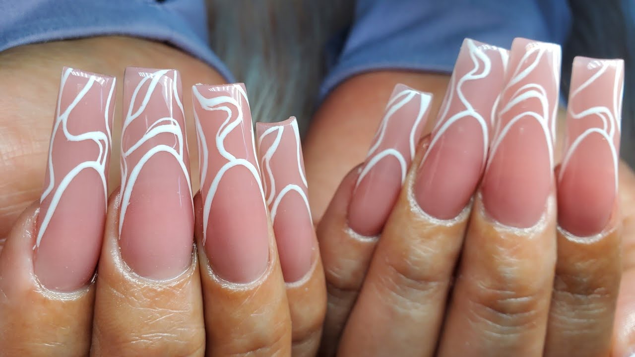 Aplicación de Acrílico y limado 💅 Diseño de tendecia 😃