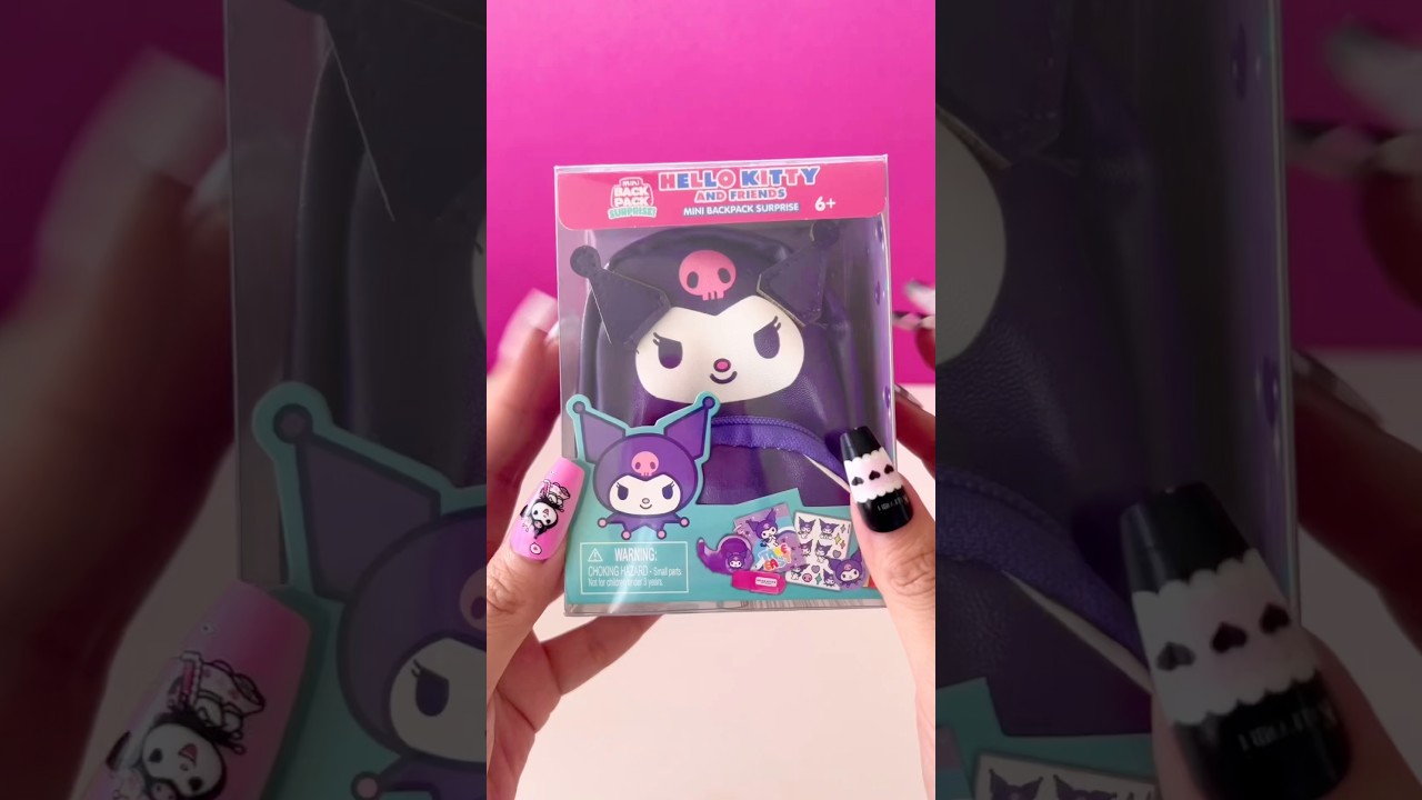 💜Kuromi mini backpack with all things mini Sanrio! #sanrio #kuromi #mini #asmrunboxing #schoollife