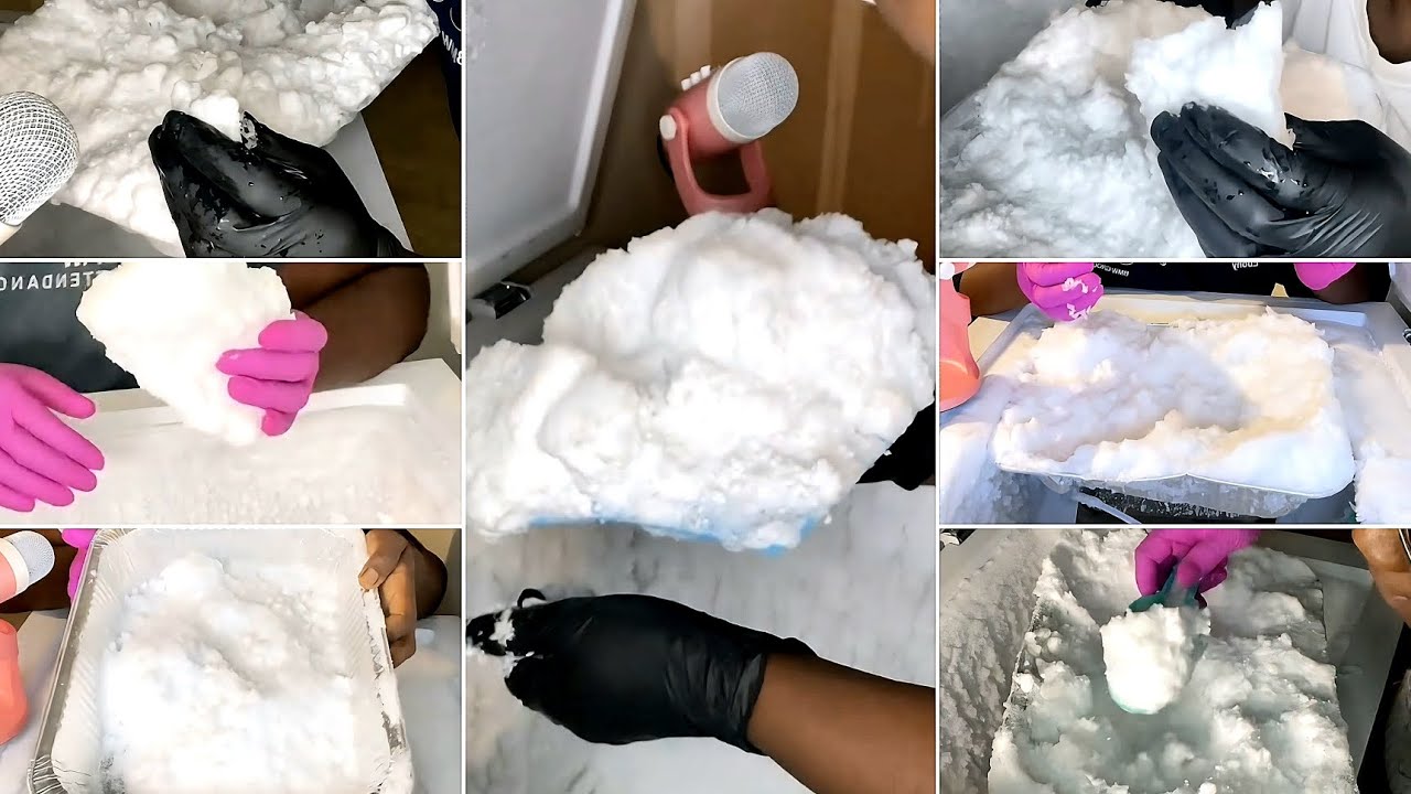 ICE EATING SQUEAKY, SOFT AND CRUNCHY FREEZER FROST ASMR COMPILATION TIKTOKER EBONY CONTENT