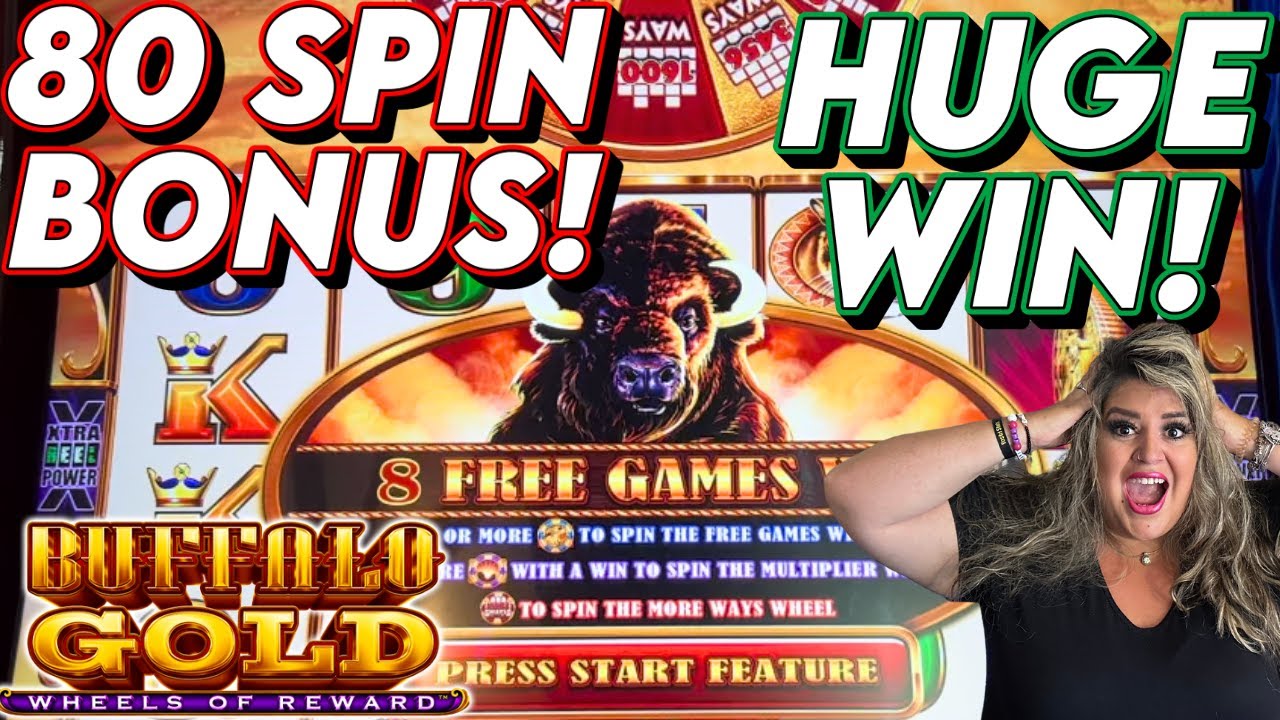 ОГРОМНЫЙ ВЫИГРЫШ на Buffalo Gold Wheel Of Reward! Бонус 80 вращений!