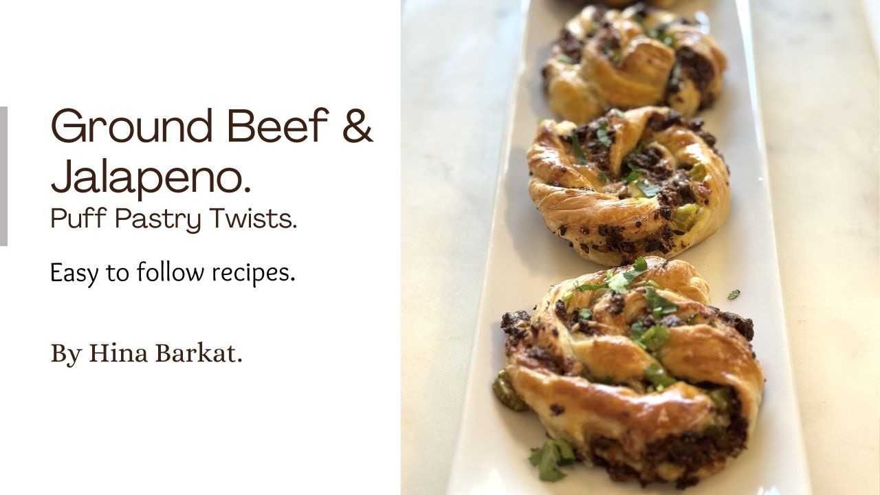 Ground Beef & Jalape&ntilde;o Puff Pastry Twists | Iftar Recipes | Hina Barkat.