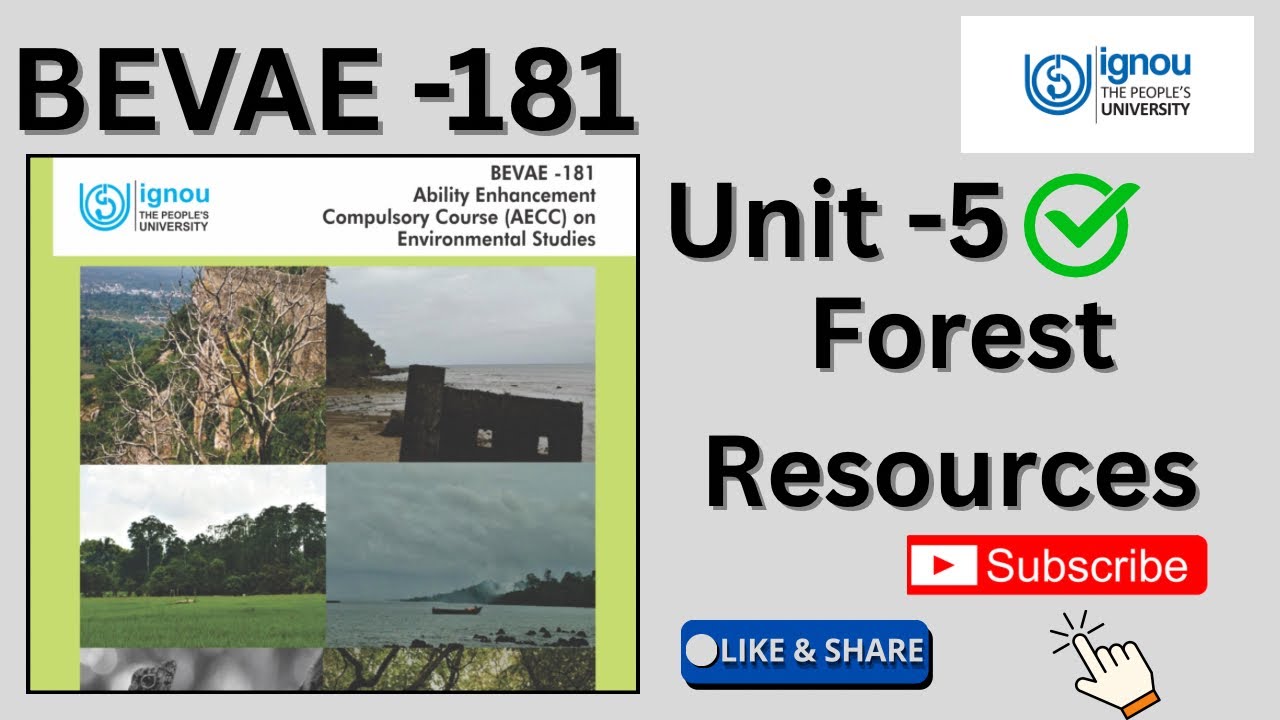 BEVAE -181 \\ Unit - 5 Forest Resources #ignou #bevae181 #unit5 #forest #environmentalstudies