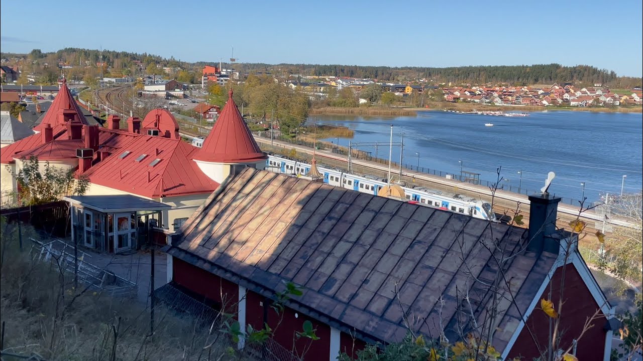 Sweden Small Town Walk: Gnesta. Beautiful day by the far stop of the Stockholm commuter train.