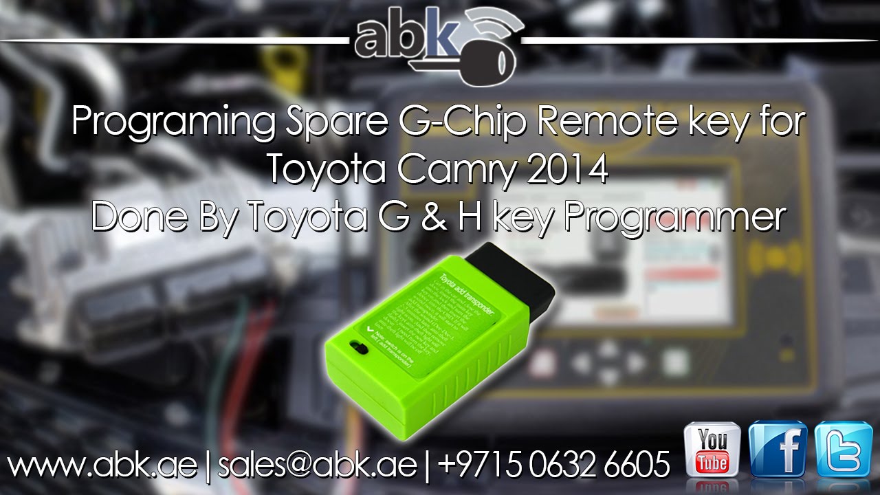 Toyota Camry 2014+ G-Chip Key Programming using the Toyota G & H Green OBD key Programing Adapter