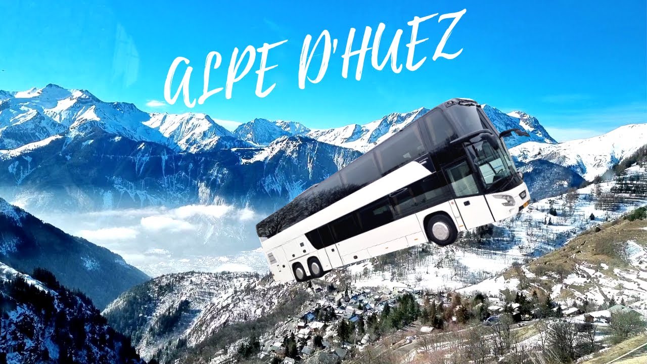MET DE TOURINGCAR DE ALPE D'HUEZ BEKLIMMEN EN NAAR RISOUL, SESTRIERE ÉN MARILLEVA !