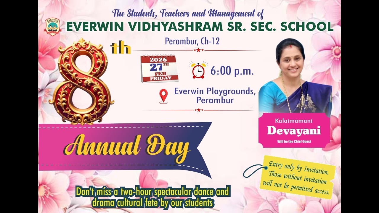 Everwin Vidhyasharam Sr. Sec. School - 8th Annual Day, Perambur