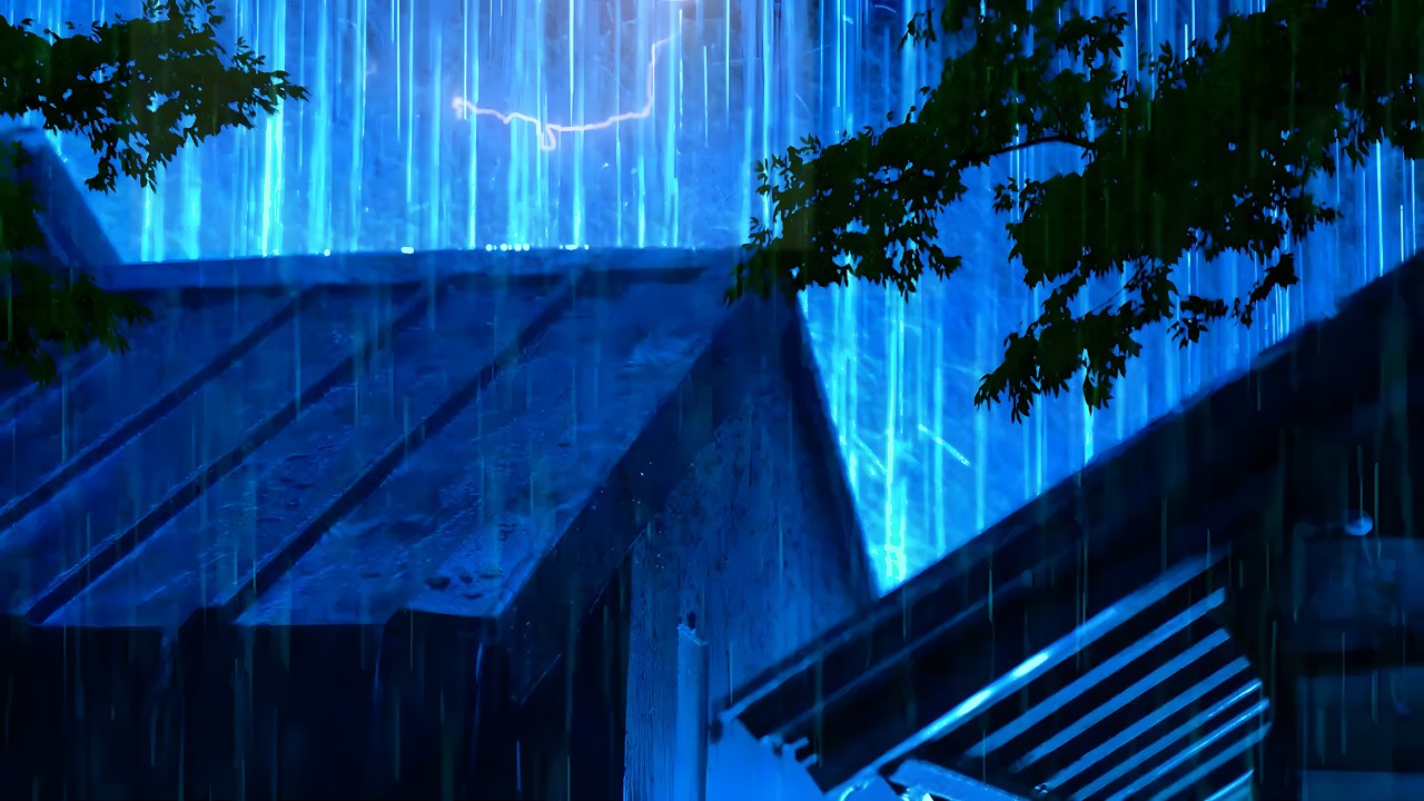 Sleep Instantly Tonight 🌙 Heavy Rainstorm & Rolling Thunder on Tin Roof | Deep Sleep Rain Sounds