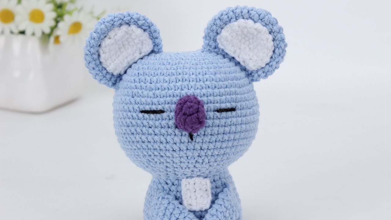 娟娟编织,可爱的Bt21考拉KOAY第三集Step by step,easy for beginners DIY Tutorial  crochet BT21 KOAY part.3