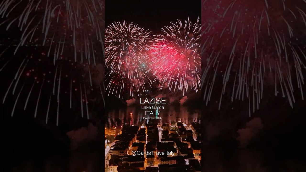 🇮🇹 Lazise Lake Garda Fireworks Music Show 2025 | Italy Drone View