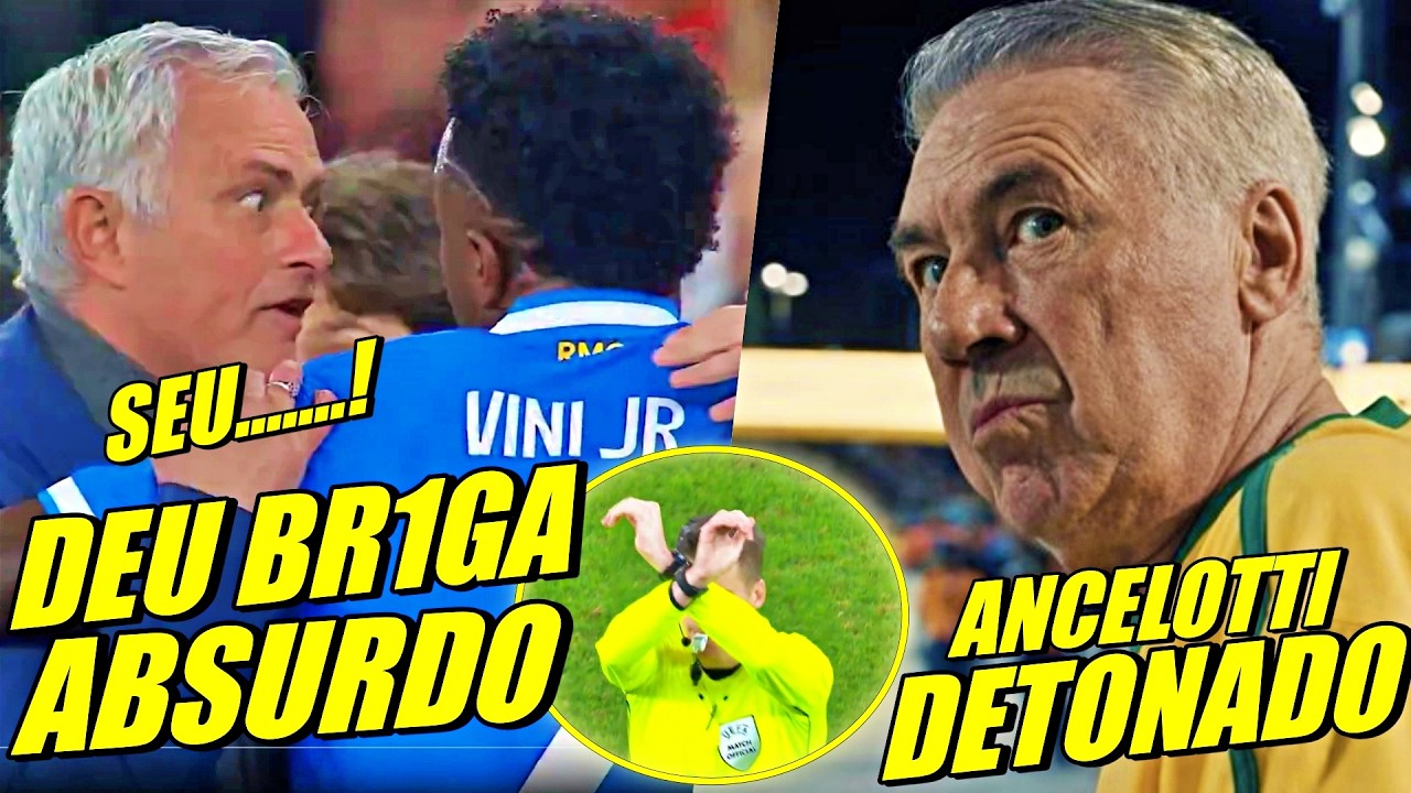 LOUCURA !! VINI JR EM TRETA GIGANTE COM MOURINHO ! ANCELOTTI DETONADO NO BRASIL E MAIS