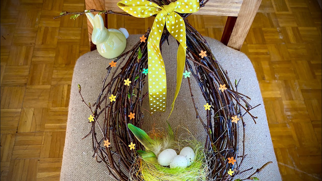 Velikonoční věnec z březových větví