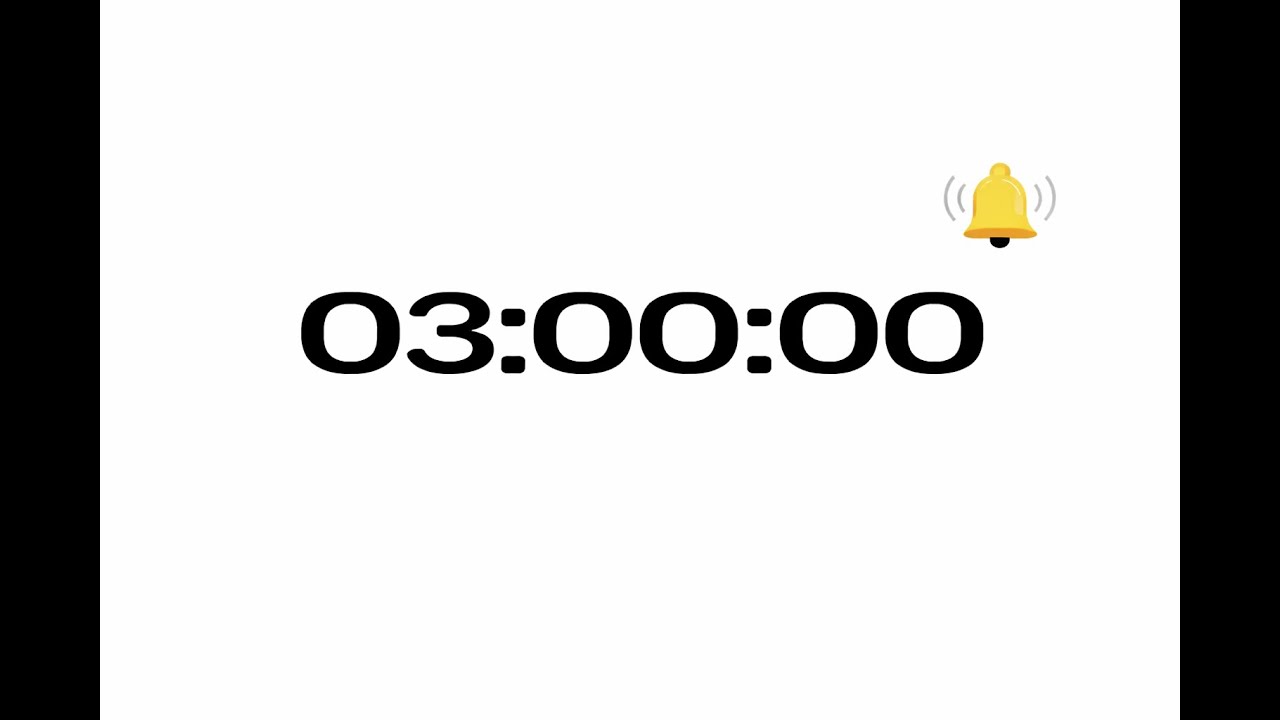 3 Hour Focus Countdown Timer | No Music | Black Screen
