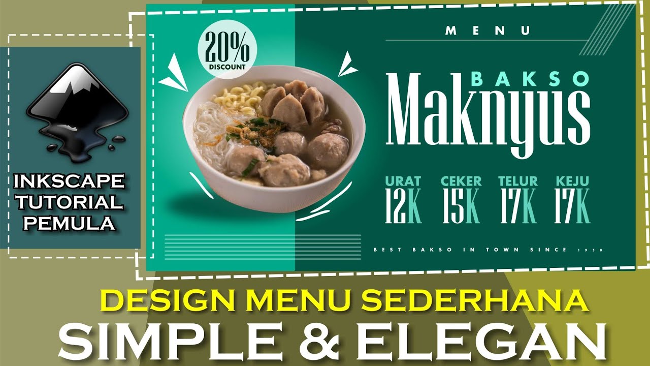 Inkscape Tutorial : Bikin Design Menu Simple tapi Elegan, Nggak Pake Ribet Bikinnya di INKSCAPE