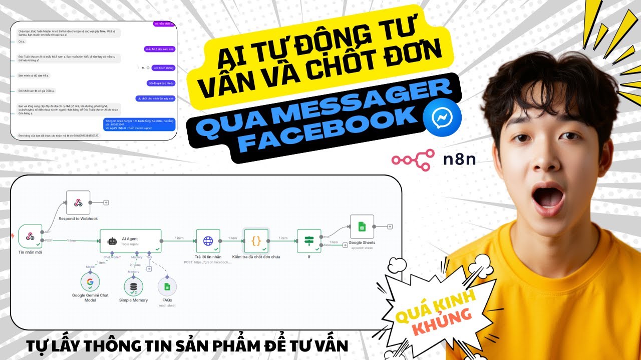 AI Tự Động Tư Vấn trả lời inbox & Chốt Đơn Facebook Messenger Bằng n8n | Không Cần Viết Code!