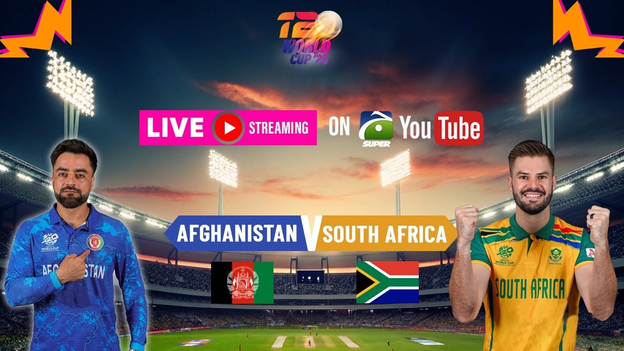LIVE 🔴 𝗧𝟮𝟬 𝗪𝗼𝗿𝗹𝗱 𝗖𝘂𝗽 𝟮𝟬𝟮𝟲:South Africa vs Afghanistan live score, T20 World Cup 2026 | Geo Super