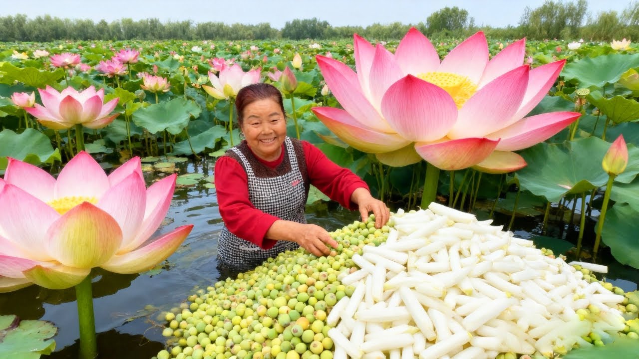 【唐小米】家乡的莲子丰收了，唐奶奶分享莲子月饼的做法，香甜软糯一口一个