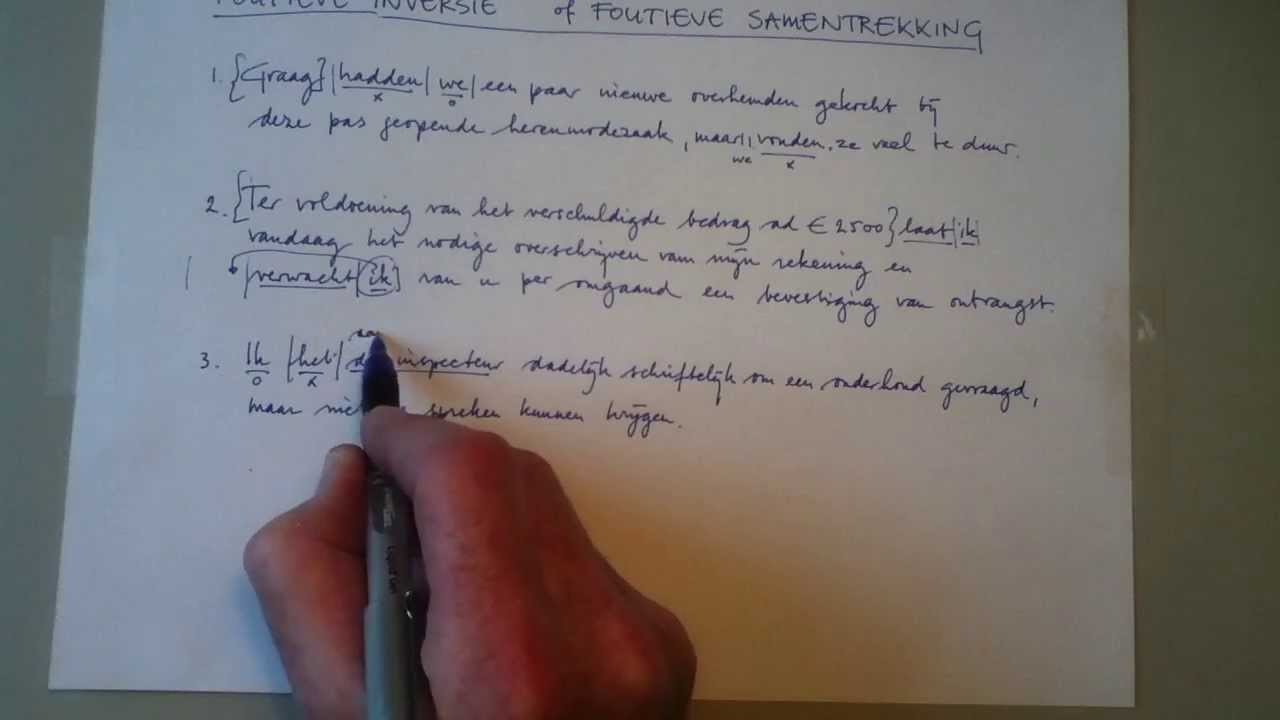Foutieve inversie of foutieve samentrekking?