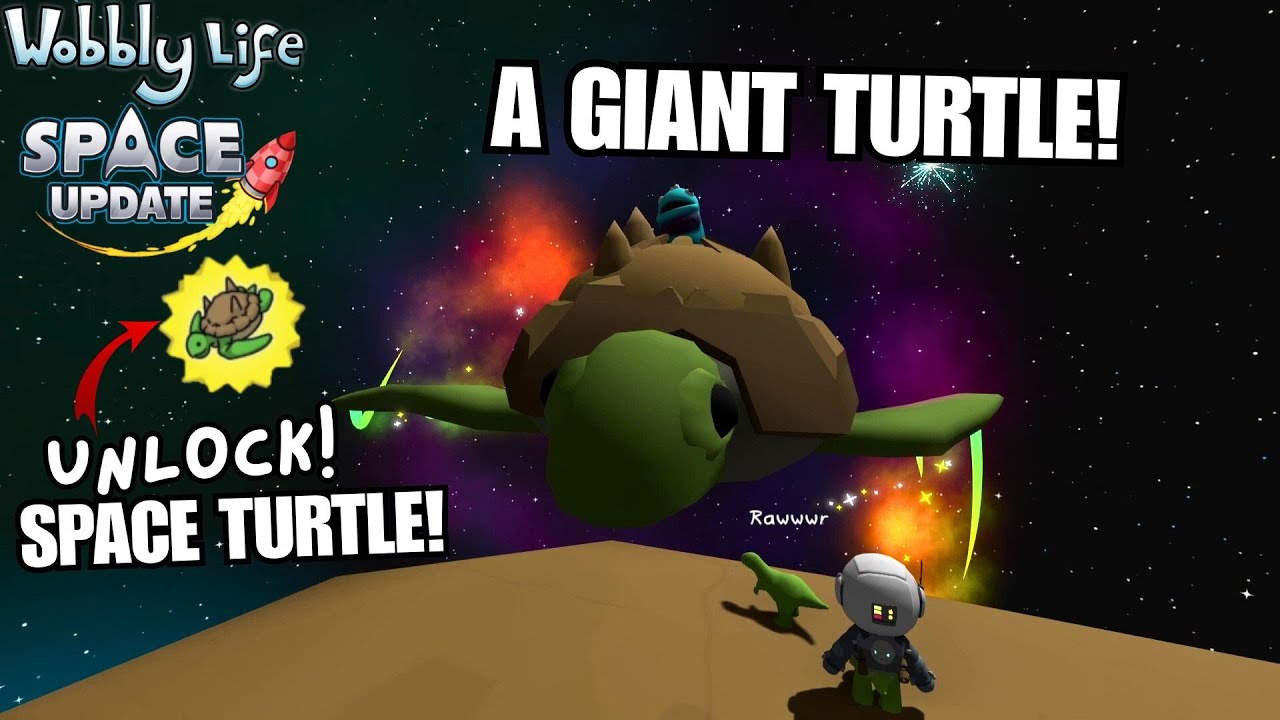 Pushing SECRET BUTTONS To Summon a GIANT SPACE TURTLE! UNLOCK TURTLE HAT! Wobbly Life Space Update