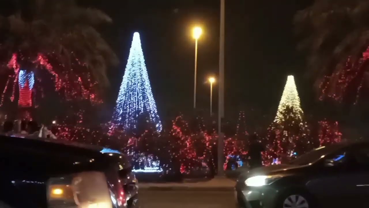 Isa town lighting| beautiful road view of Bahrain at nights