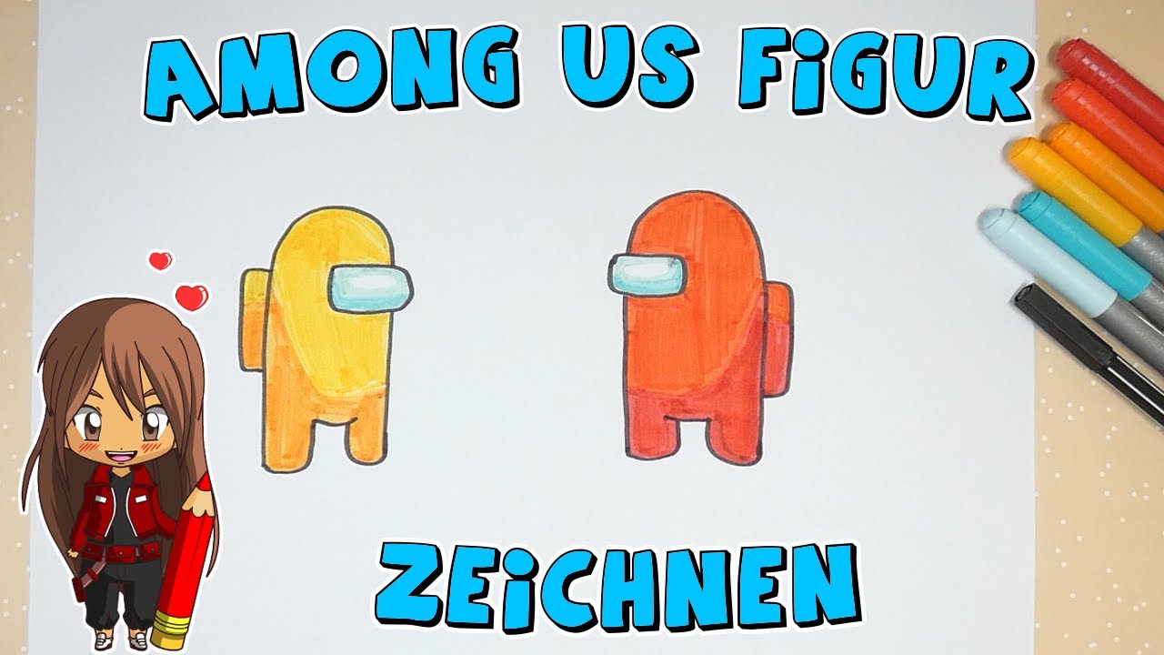 Among Us Figuren einfach malen für Kinder | ab 5 Jahren | Malen mit Evi | deutsch