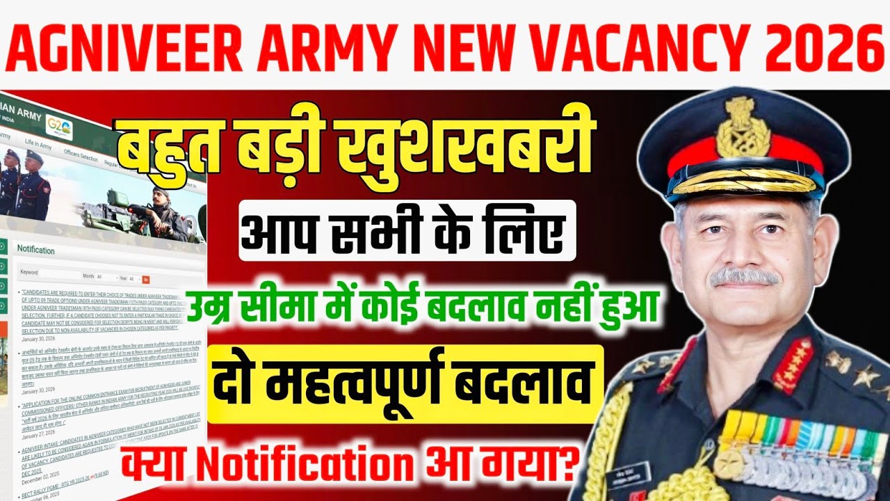 Agniveer Army New Vacancy 2026 | Agniveer Army Age Limit 2026 | Agniveer Army Notification 2026 |