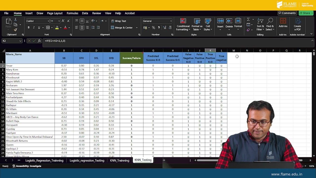 KNN Classification Excel