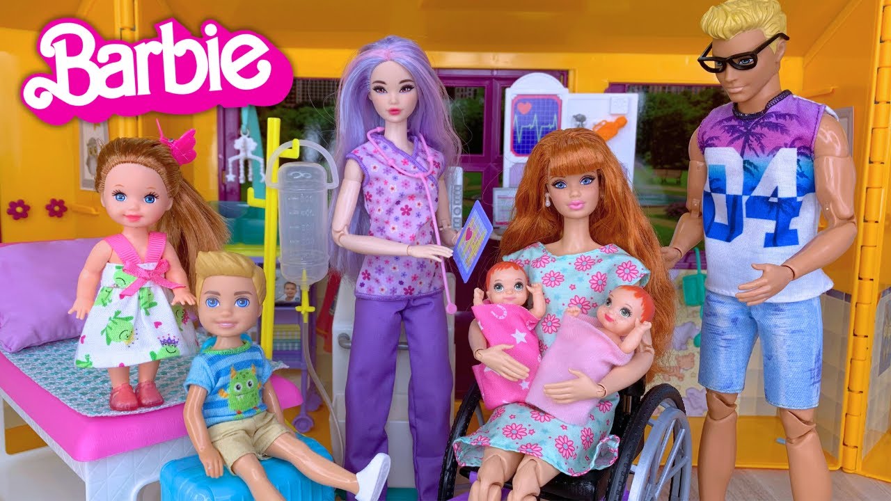 Barbie & Ken Doll Family Have New Baby Girl Twins at Hospital Story