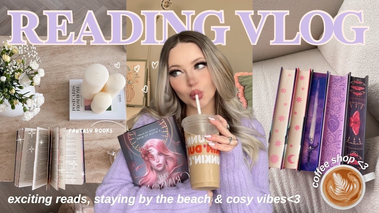 READING VLOG ★ staying by the beach, fantasy books & unboxings 🫧 💌✨ ☁️