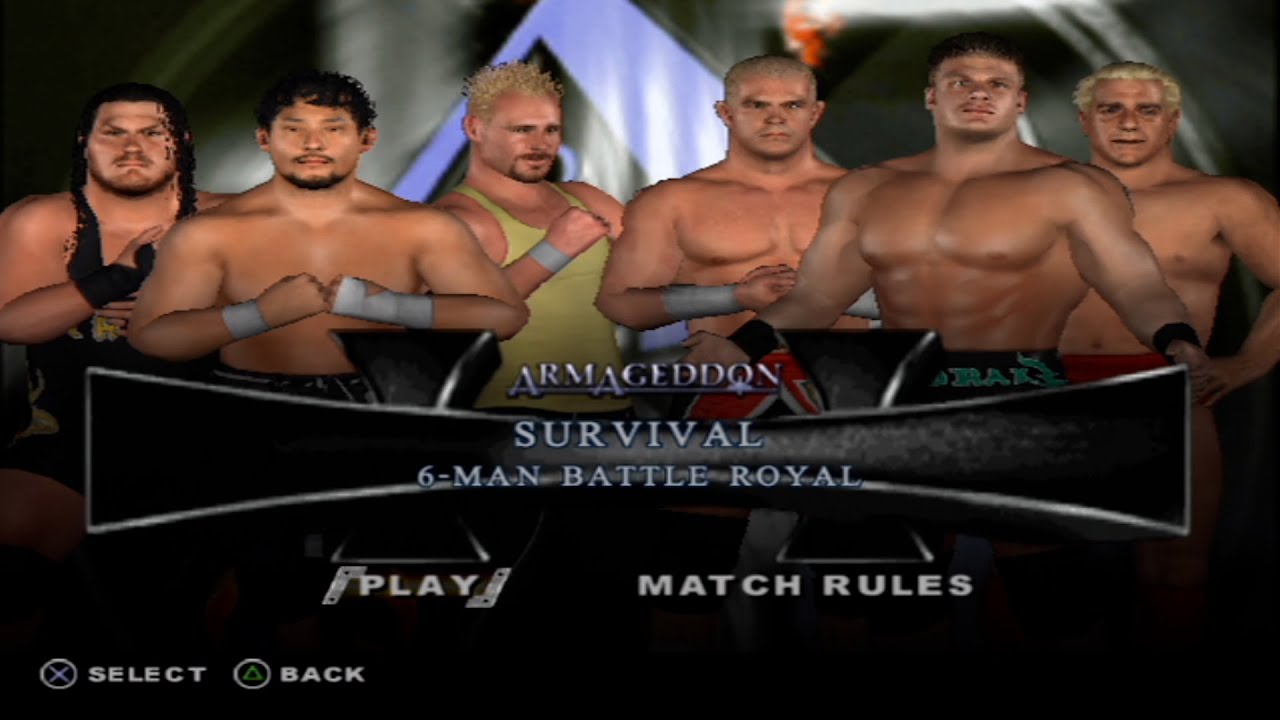 WWE SmackDown! vs. Raw - Rhyno,Scotty2Hotty,MarkJindrak,Tajiri,HardcoreHolly,RicFlait (SURVIVAL)