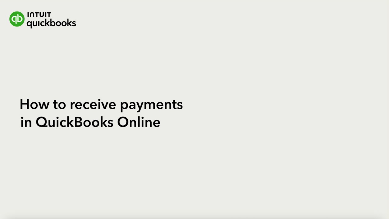 How to receive payments in QuickBooks Online