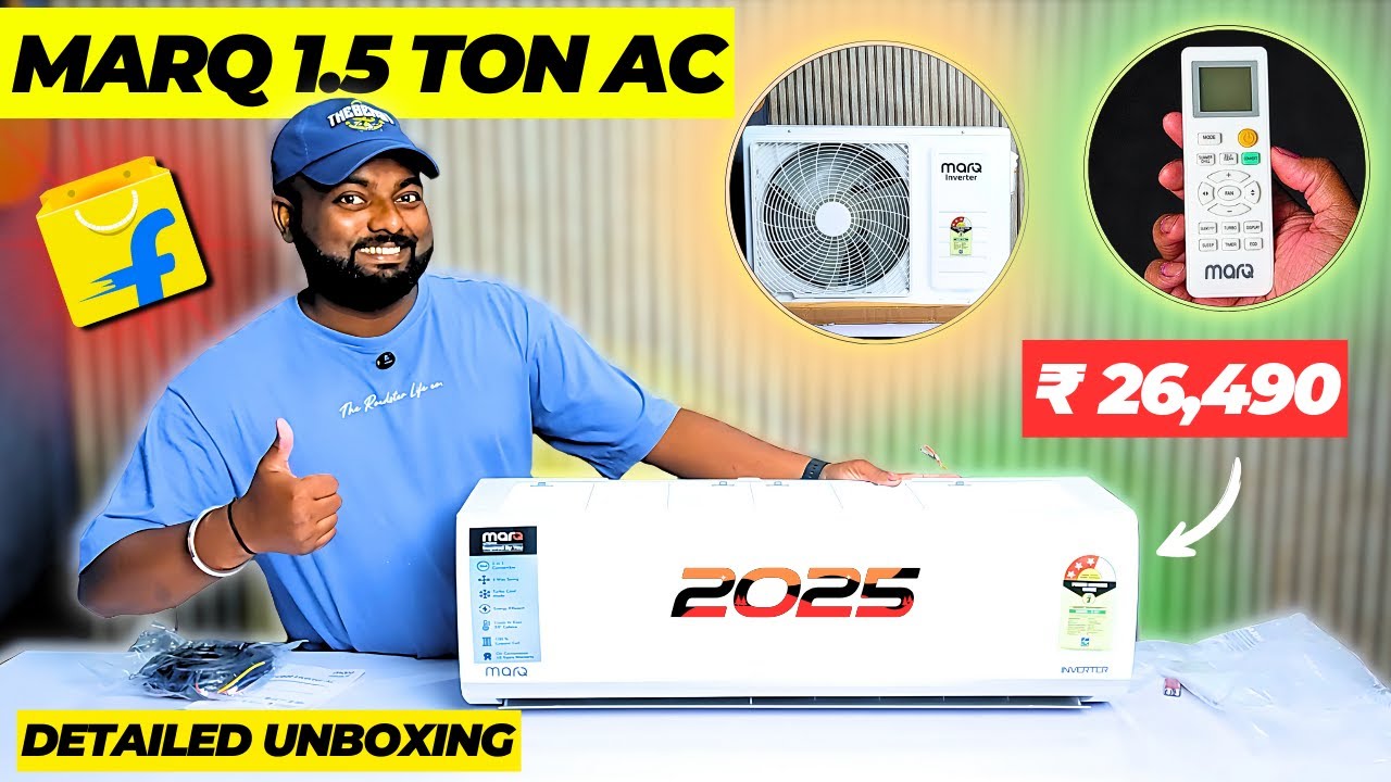 Marq 1.5 Ton 3 Star Split Inverter AC ⚡| Best 1.5 Ton Ac 2025 😍| Unboxing 🔥