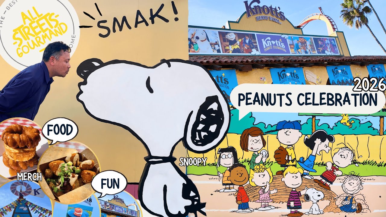 Празднование Knotts Peanuts 2026 с All Streets Gourmand