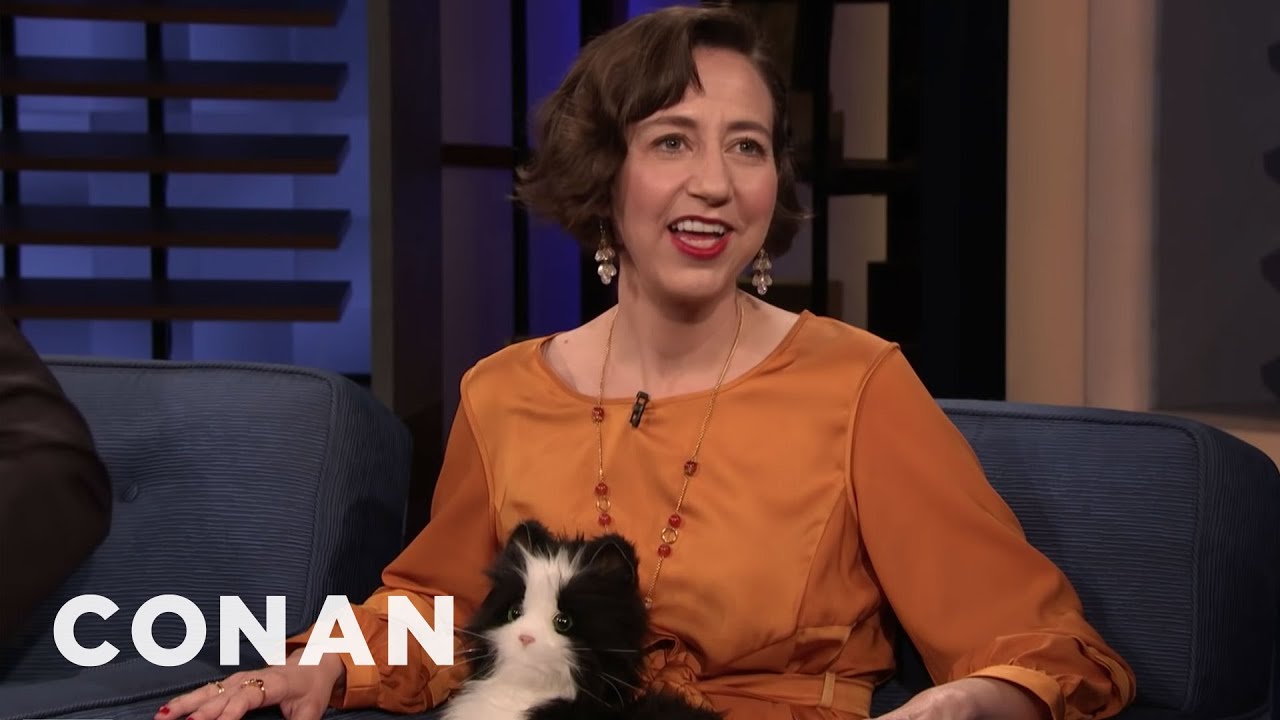 Kristen Schaal's Daughter Is Terrified Of This Robotic Cat | CONAN on TBS